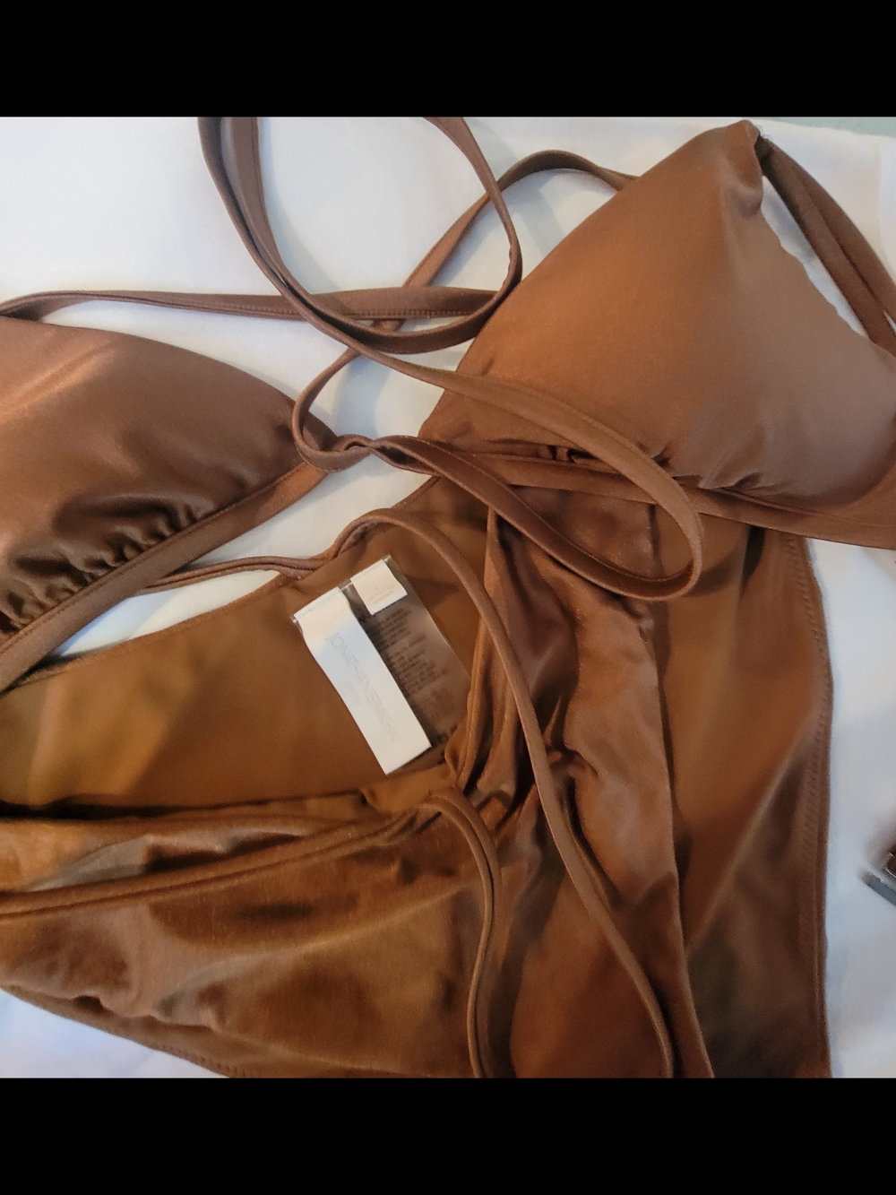 Jonathan Simkhai Chocolate Brown Strappy Tie-Back Bikini - Picture 6 of 6